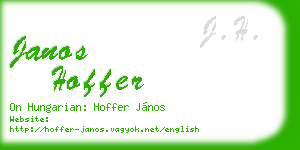 janos hoffer business card